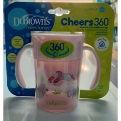 Поильник Dr.Brown's Cheers 360°, 200 мл, розовый Поильник Dr.Brown's Cheers 360°, 200 мл, розовый