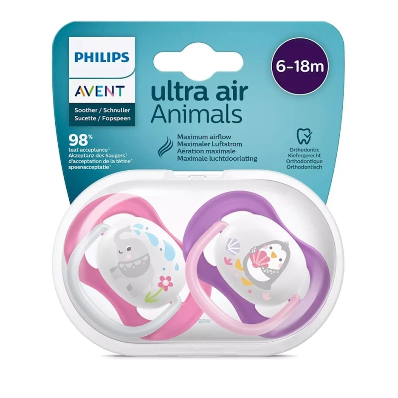 Набор пустышек Philips Avent Ultra air SCF080/08, 6+ мес, 2 шт