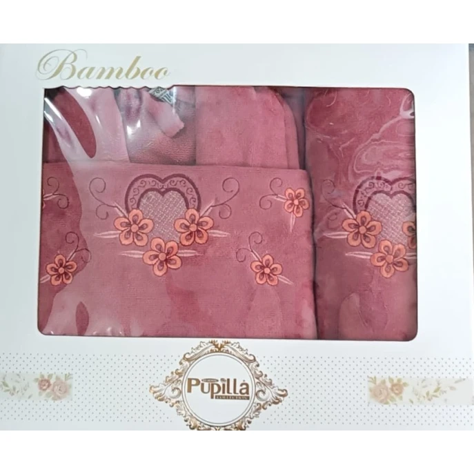 Банный набор MiraNova CTS-475 (халат + банное полотенце + полотенце для рук), велюр, розовый Банный набор MiraNova CTS-475 (халат + банное полотенце + полотенце для рук), велюр, розовый