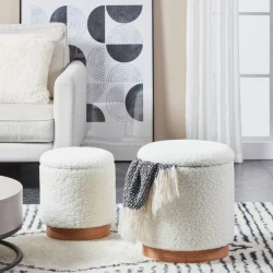 Пуфик 62, ткань, белый, 40x35x35 см Пуфик 62, ткань, белый, 40x35x35 см