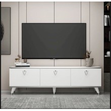 TV üçün tumba TV Stend 016, LDSP, ağ, 180x55x33 sm