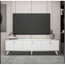 TV üçün tumba TV Stend 016, LDSP, ağ, 180x55x33 sm