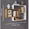 Полка настенная Art Mebel 53, ламинат, 70х100х16 см, белая/коричневая Полка настенная Art Mebel 53, ламинат, 70х100х16 см, белая/коричневая