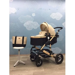 Uşaq arabası Belecoo A153, qara/bej