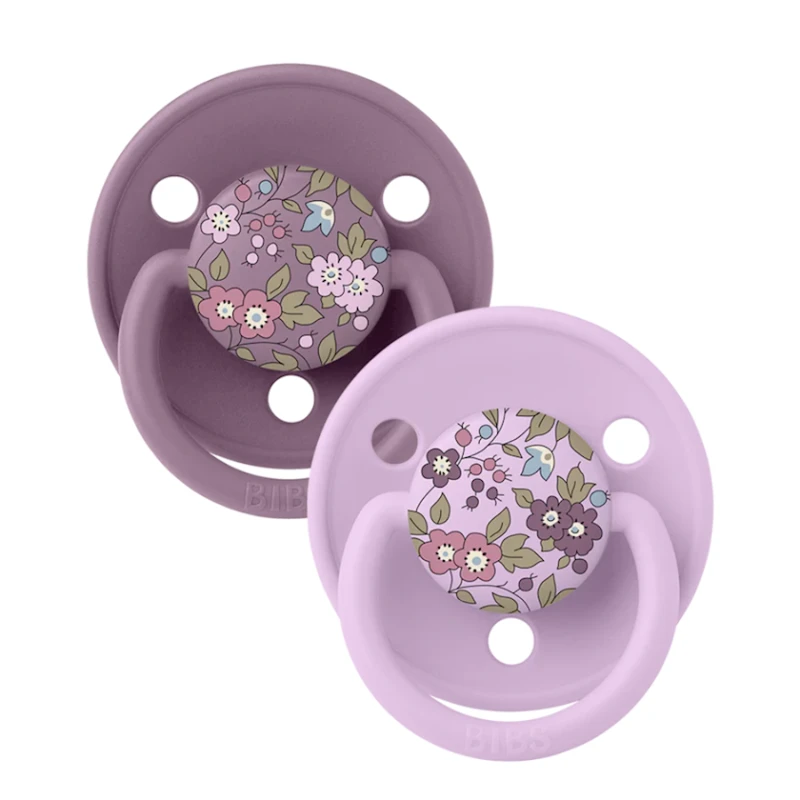 Набор пустышек BIBS x Liberty De Lux Camomile Lawn, размер 1, 0-36 месяцев, сиреневый/фиолетовый, 2 шт