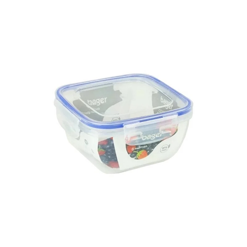 Контейнер для хранения продуктов Bager BG-508 Cook&Lock, 15x15x8 см, 900 мл, пластик, прозрачный Контейнер для хранения продуктов Bager BG-508 Cook&Lock, 15x15x8 см, 900 мл, пластик, прозрачный