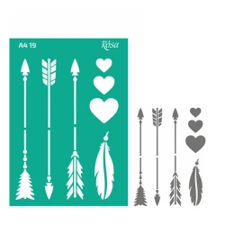 Трафарет многоразовый самоклеющийся Rosa Talent, №19, Стрелы, А4 21х29.7 см