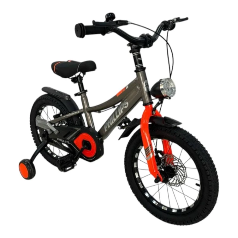 Детский велосипед smr504, серый/красный