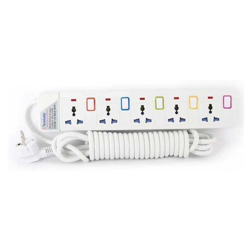 Şəbəkə filtri Terminator TPB 915-2RP 3 m, 5-rozetkalı White Şəbəkə filtri Terminator TPB 915-2RP 3 m, 5-rozetkalı White