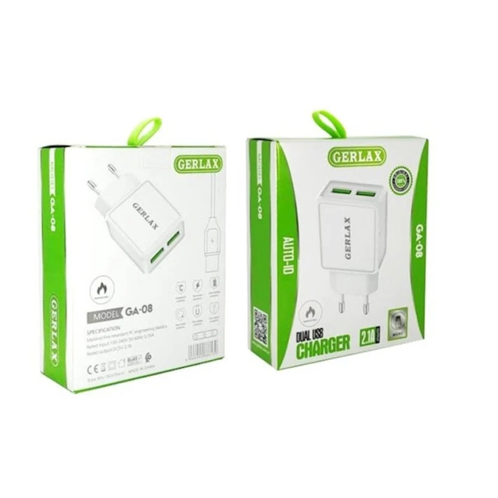 Сетевое зарядное устройство Gerlax GA-08 Micro 10 W, Белый Сетевое зарядное устройство Gerlax GA-08 Micro 10 W, Белый