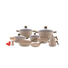 Qab-qacaq dəsti Öncü Granit SAAS-ONQZG24KR, qranit, krem, 24 parça