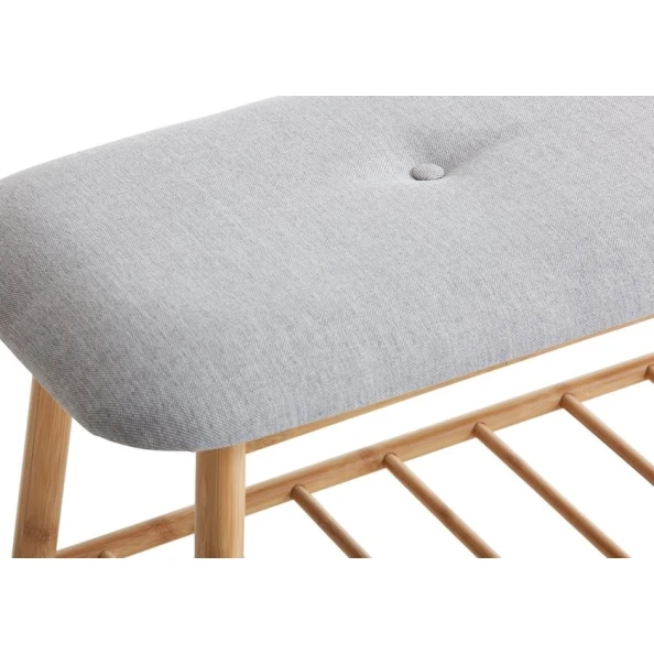 Скамейка JYSK Vandsted, серая/светло-коричневая, 90x45x34 см Скамейка JYSK Vandsted, серая/светло-коричневая, 90x45x34 см