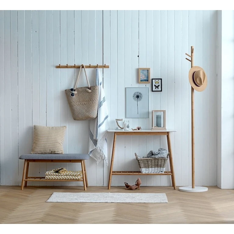 Скамейка JYSK Vandsted, серая/светло-коричневая, 90x45x34 см Скамейка JYSK Vandsted, серая/светло-коричневая, 90x45x34 см