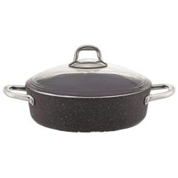 Кастрюля Burner Elis, гранит, черная, 30x8.5 см