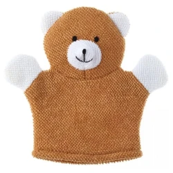 Детская мочалка-перчатка Roxy Kids Baby Bear, 23x21 см, коричневый
