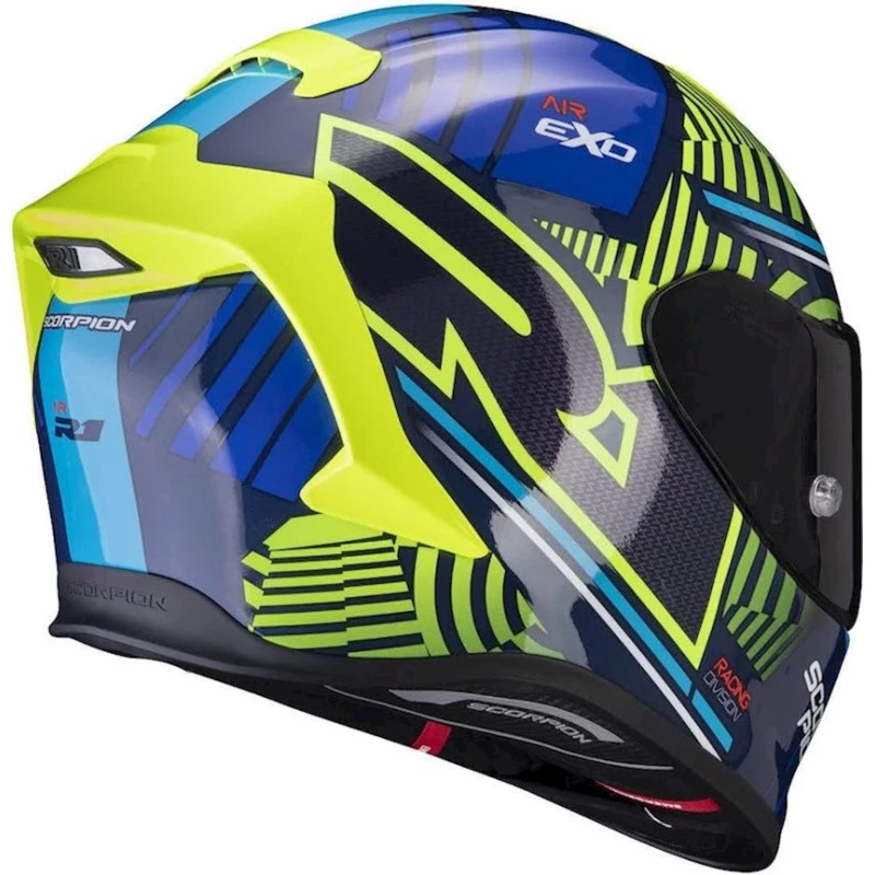 Motosiklet dəbilqəsi Scorpion EXO-R1 Air Victory Blue-Neon Yellow L