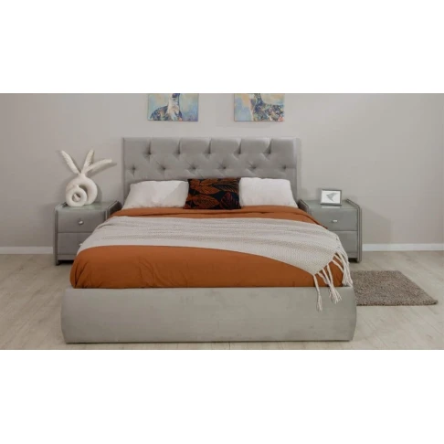 Двуспальная кровать Art_ikili_yataq (180) 12, ламинат, серая, 120x180x200 см