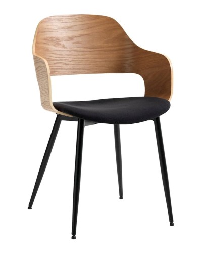 Stul JYSK Hvidovre, polyester, qara, 52х79х51 sm, 2 əd