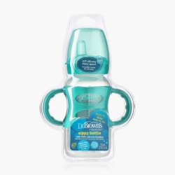 Бутылочка-поильник с плоской насадкой и ручкой Dr. Brown's Natural Flow Полипропилен 270 мл, бирюзовый