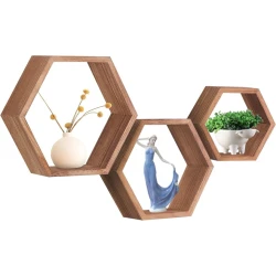 Набор настенных полок Art Mebel 203, ламинат, 3 шт, 28x32x15/21x25x15/16x19x15 см, коричневая Набор настенных полок Art Mebel 203, ламинат, 3 шт, 28x32x15/21x25x15/16x19x15 см, коричневая