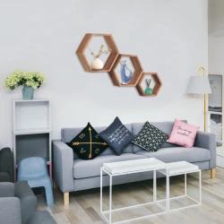 Набор настенных полок Art Mebel 203, ламинат, 3 шт, 28x32x15/21x25x15/16x19x15 см, коричневая Набор настенных полок Art Mebel 203, ламинат, 3 шт, 28x32x15/21x25x15/16x19x15 см, коричневая