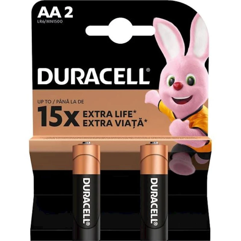 Батарейки Duracell AA LR6 MN1500 Basic, 2 шт Батарейки Duracell AA LR6 MN1500 Basic, 2 шт