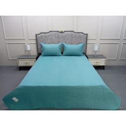 Örtük və yastıq üzü dəsti Pima Cotton ET-1496, 180x230/50x70 sm, birnəfərlik, firuzəyi