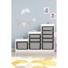 Oyuncaqlar üçün şkaf Pratico l40519, ağ/boz, 29.6x93x132.3 sm