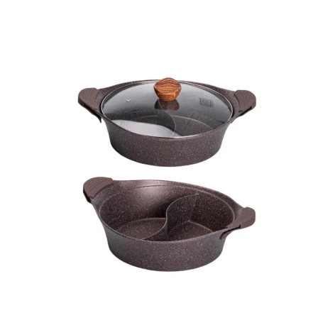 Сковородка MGC, гранит, коричневая, 32 см