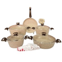 Qab-qacaq dəsti Canali Areddo FV_04000725, qranit, bej, 16 parça