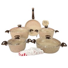 Qab-qacaq dəsti Canali Areddo FV_04000725, qranit, bej, 16 parça