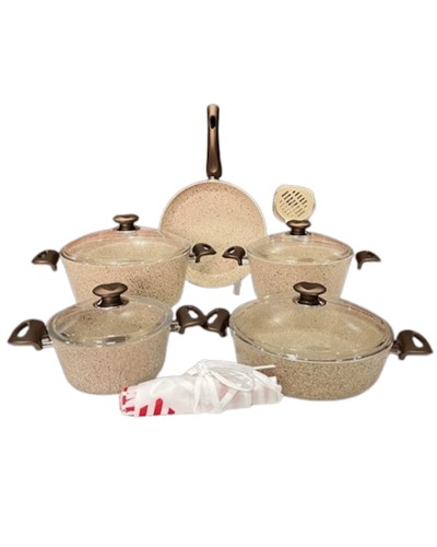 Qab-qacaq dəsti Canali Areddo FV_04000725, qranit, bej, 16 parça