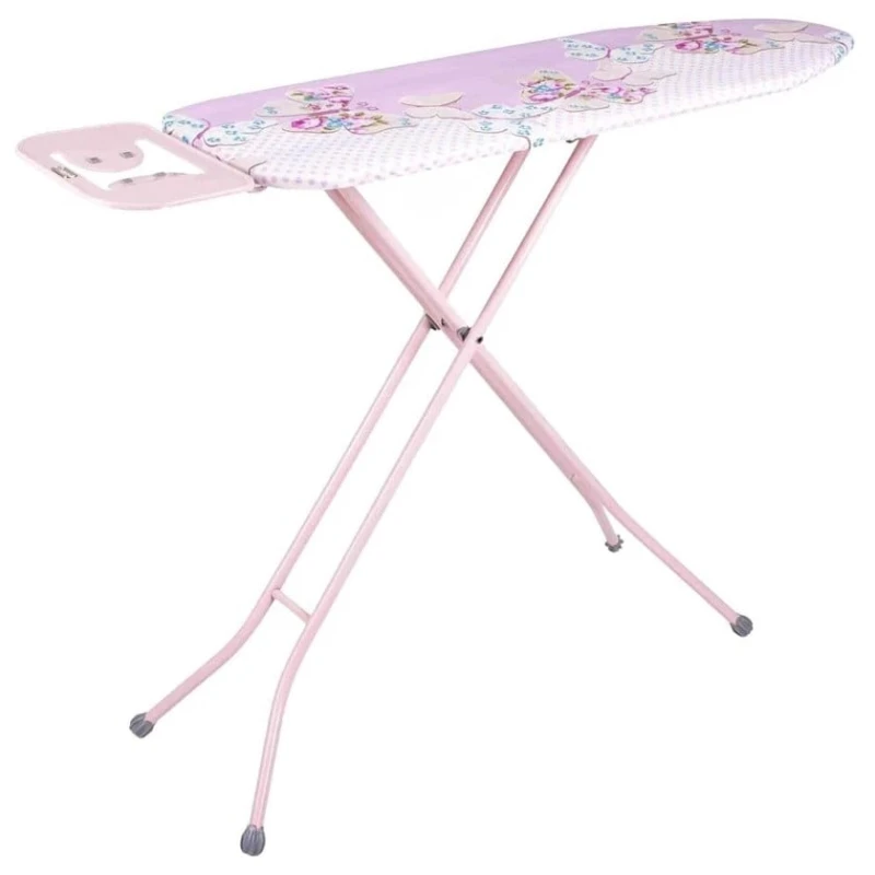 Гладильная доска Perilla Eco Class, металл/хлопок, розовая, 93-73х105x33 см Гладильная доска Perilla Eco Class, металл/хлопок, розовая, 93-73х105x33 см