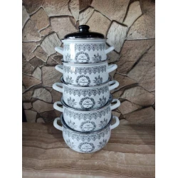 Набор кастрюль MiraNova SF-576, 5 шт, эмаль, белый