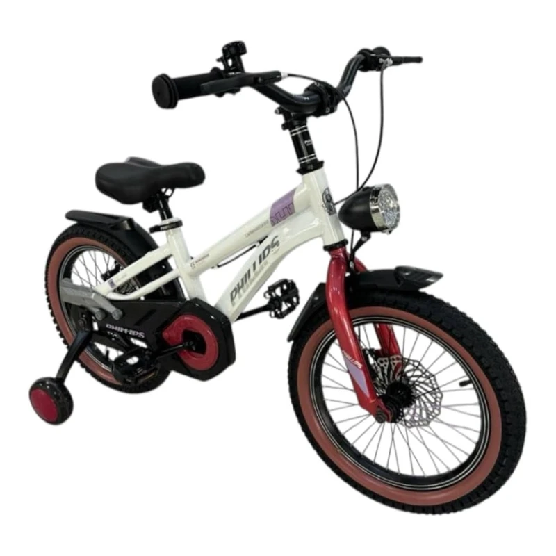 Детский велосипед smr487, белый/красный