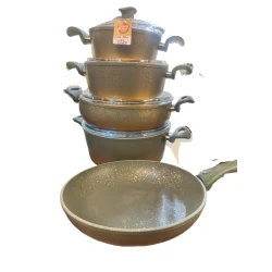 Набор кастрюль sweet-maxi 20/07, серый, 9 предметов