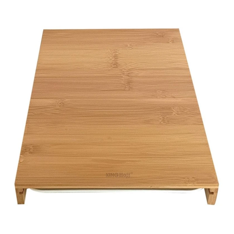 Разделочная доска KingHoff, 28x25x4 см, бамбук, коричневый Разделочная доска KingHoff, 28x25x4 см, бамбук, коричневый