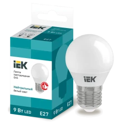 Светодиодная лампа IEK G45 E27 9W 4000K