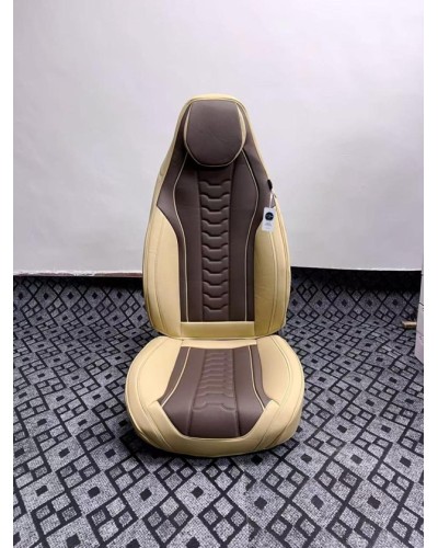 Oturacaq üçün çexol nabuk və dəri, coffe/bej - avto837
