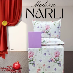 Yataq dəsti Nar-Lı-001027, mələfə 180x240 sm, yorğan üzü 160x220 sm, yastıq üzü 1 əd x 50x70 sm, birnəfərlik, pambıq, rəngbərəng
