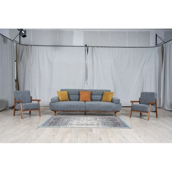 Комплект мягкой мебели Woodpecker Tesla, серый, 3 предмета Комплект мягкой мебели Woodpecker Tesla, серый, 3 предмета