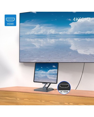 Telefon və planşet üçün masaüstü tutacaq Wiwu AH801 8-в-1 USB-C Hub Grey