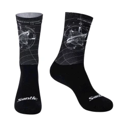 Велосипедные носки Santic Bobby W3P1392, нейлон/спандекс, черный