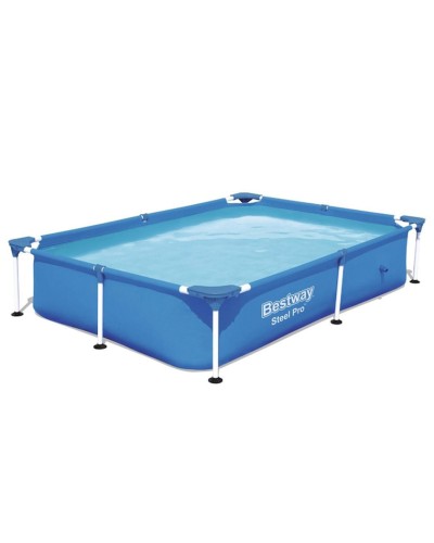 Hovuz Bestway Steel Pro 56401, uşaq üçün, karkas, düzbucaq, uzunluq 150 sm, eni 221 sm, hündürlüyü 43 sm, həcm 1200 l, göy/ağ