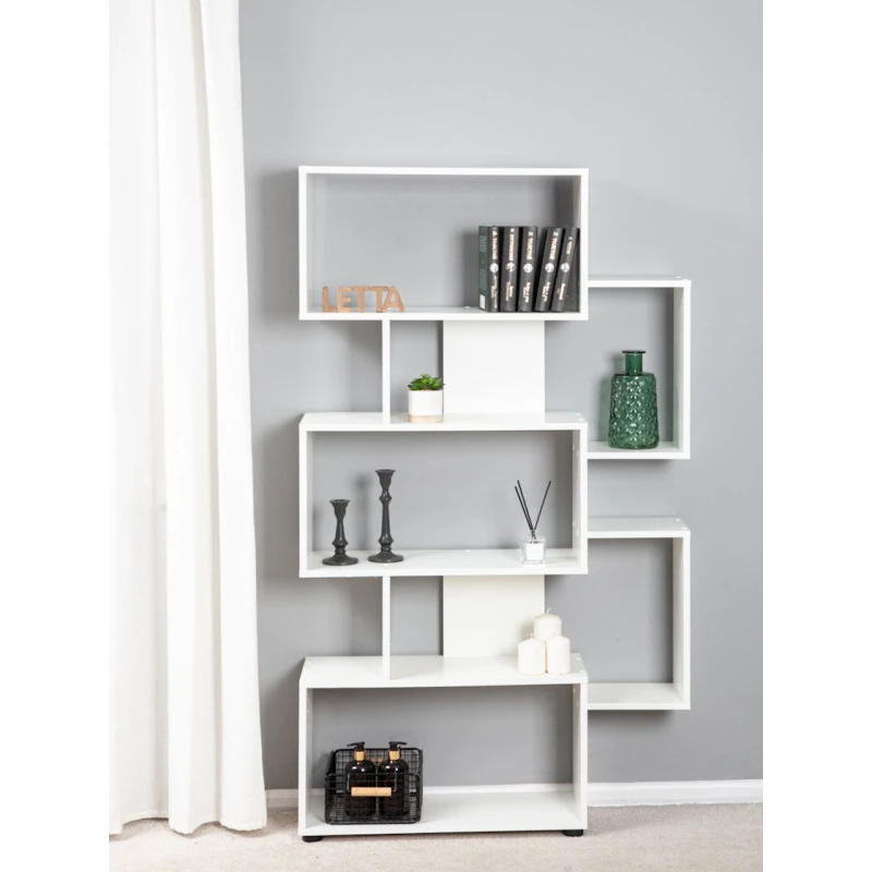 Стеллаж Letta ЛДСП, белый, 160x25x80 см