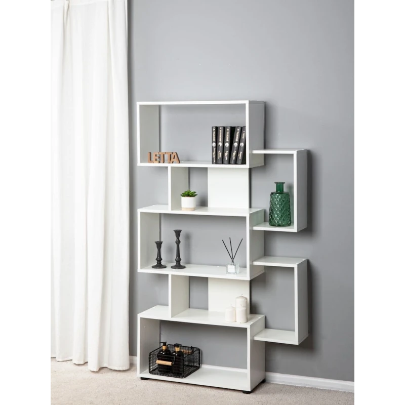 Стеллаж Letta ЛДСП, белый, 160x25x80 см