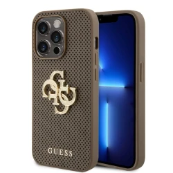 Чехол Guess Perforated PU Leather для Apple iPhone 15 Pro 4G Glitter Taupe - 3666339151447