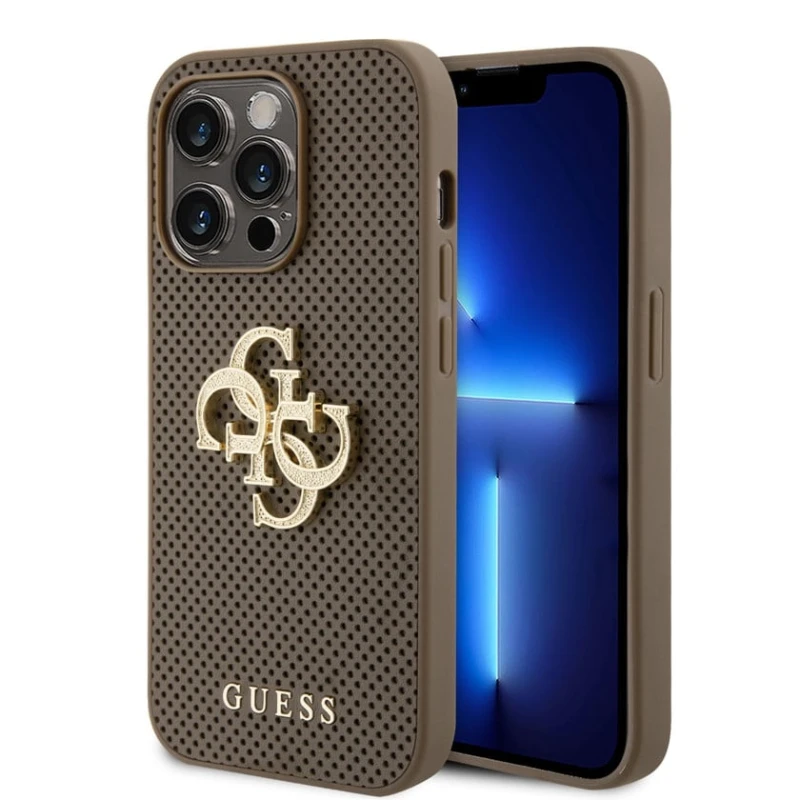 Чехол Guess Perforated PU Leather для Apple iPhone 15 Pro 4G Glitter Taupe - 3666339151447 Чехол Guess Perforated PU Leather для Apple iPhone 15 Pro 4G Glitter Taupe - 3666339151447