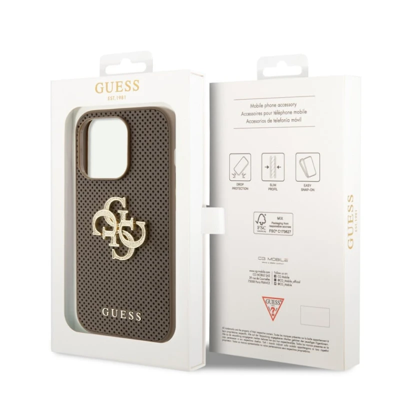 Чехол Guess Perforated PU Leather для Apple iPhone 15 Pro 4G Glitter Taupe - 3666339151447 Чехол Guess Perforated PU Leather для Apple iPhone 15 Pro 4G Glitter Taupe - 3666339151447
