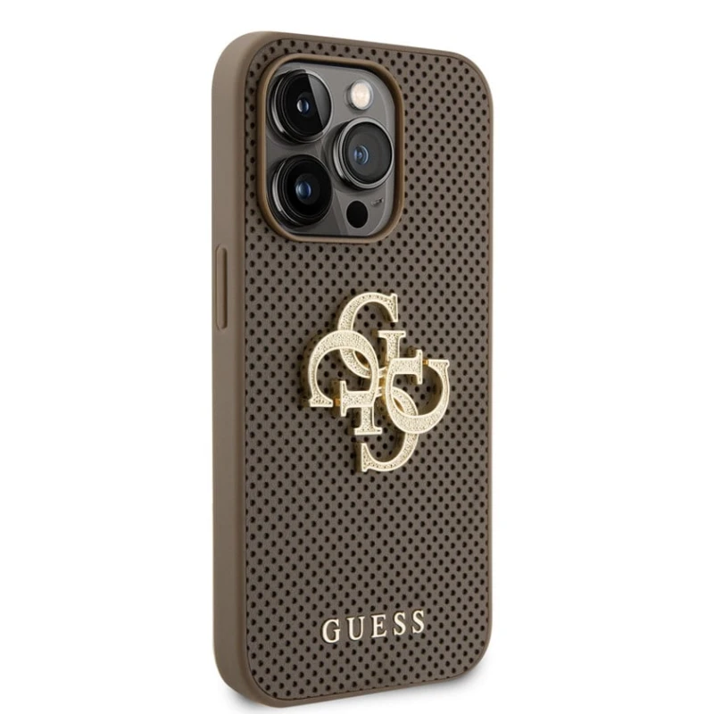Чехол Guess Perforated PU Leather для Apple iPhone 15 Pro 4G Glitter Taupe - 3666339151447 Чехол Guess Perforated PU Leather для Apple iPhone 15 Pro 4G Glitter Taupe - 3666339151447
